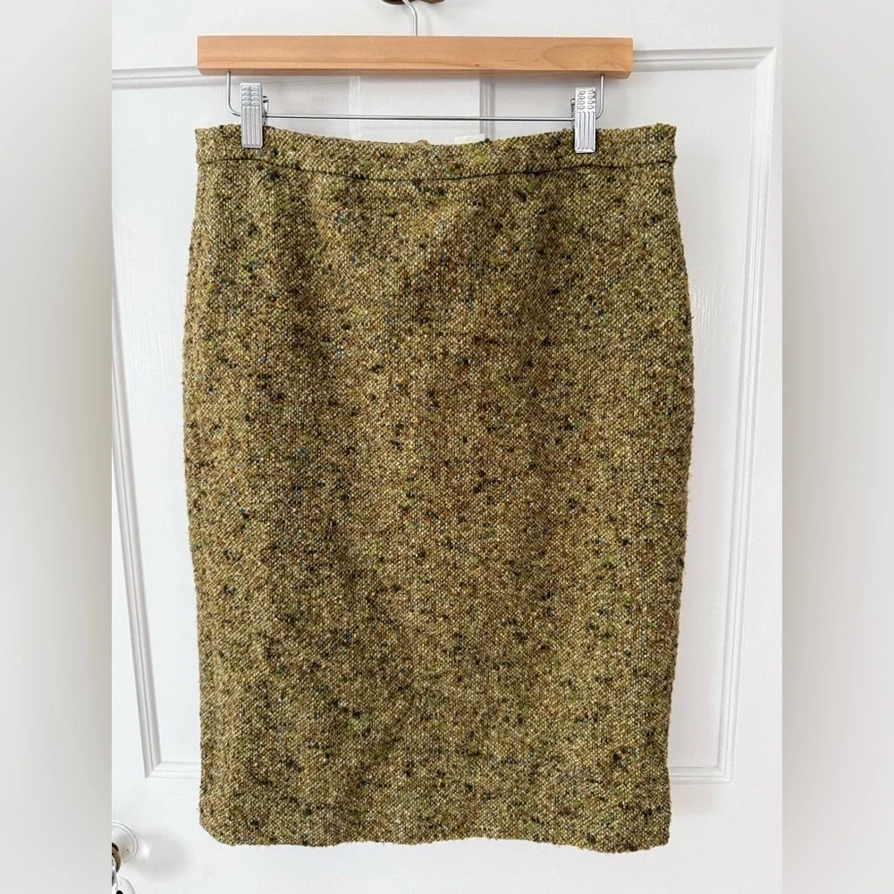 J Crew VINTAGE Skirt Size 6 Brown, Green, Gold + Blue Fully Lined Academia Y2K